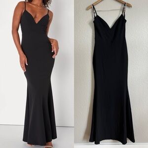 NWOT Black Strappy Backless Mermaid Maxi Dress